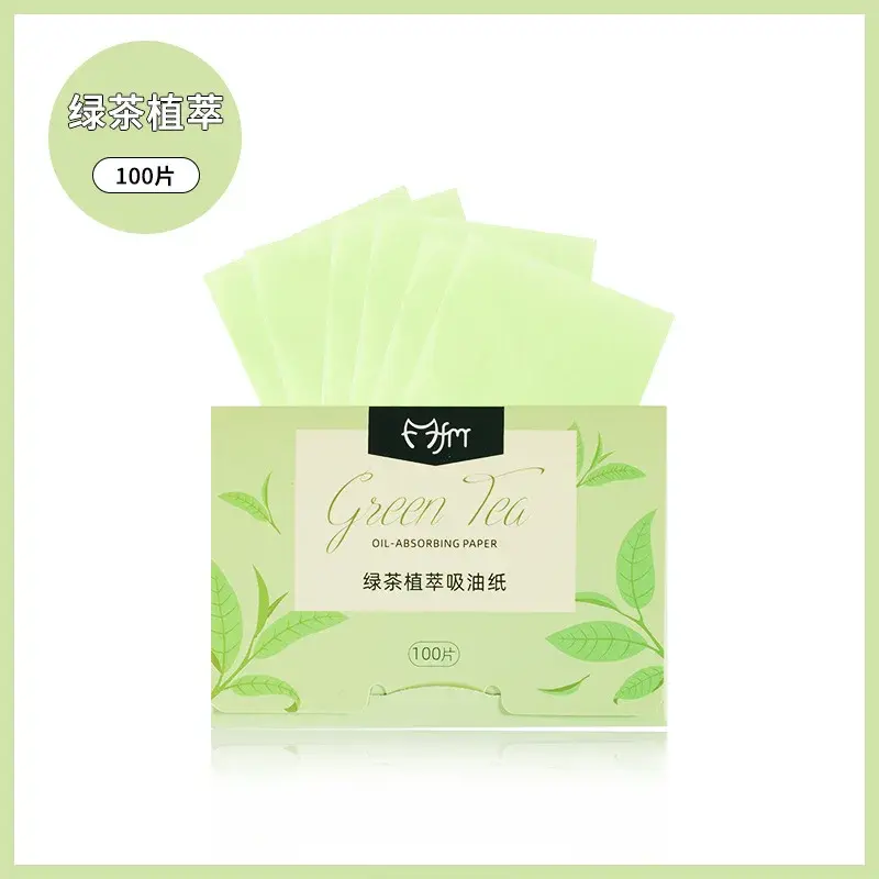 100 pcs/bag rosto verde absorvente papel rosto controle de óleo limpeza toalhetes absorvendo folha oleosa matting tecidos acessórios de cuidados com o rosto
