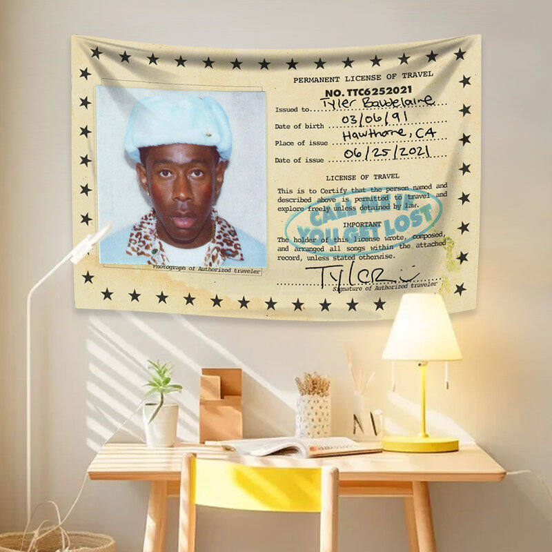 Tylers American Flag The Creator Tapestry Rapper Singer Home Decor Wall Hanging Living Room Bedroom Dorm Aesthetic Decor
