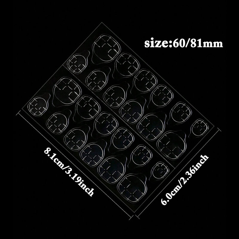 25 Vellen/600 Stuks Dubbelzijdige Nagel Zelfklevende Stickers Waterdichte Ademende Transparante Valse Nagellijm Sticker Jelly Nail Tips