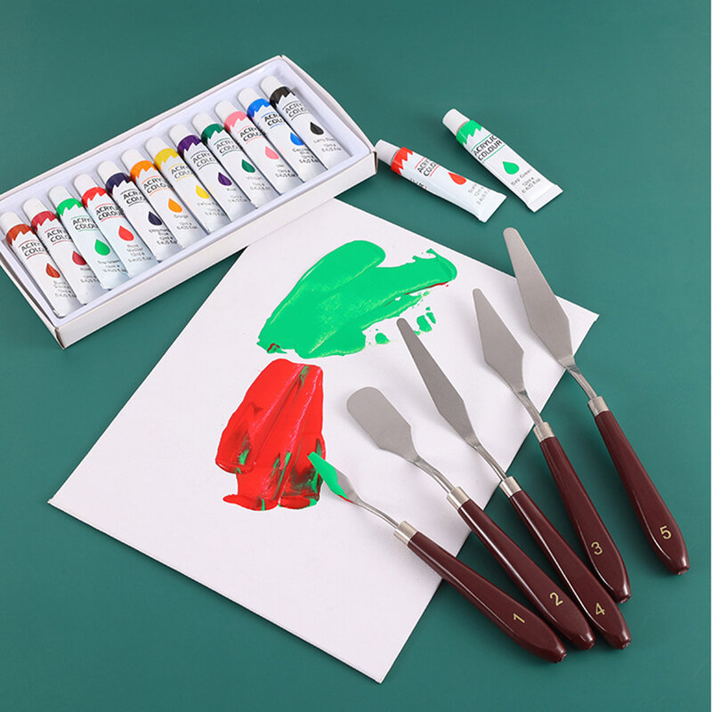 Color Scraper for Blister Oil Painting  Flexible Stainless Steel Head  Comfortable Grip  Creates Textured Paintings  Easy to Use