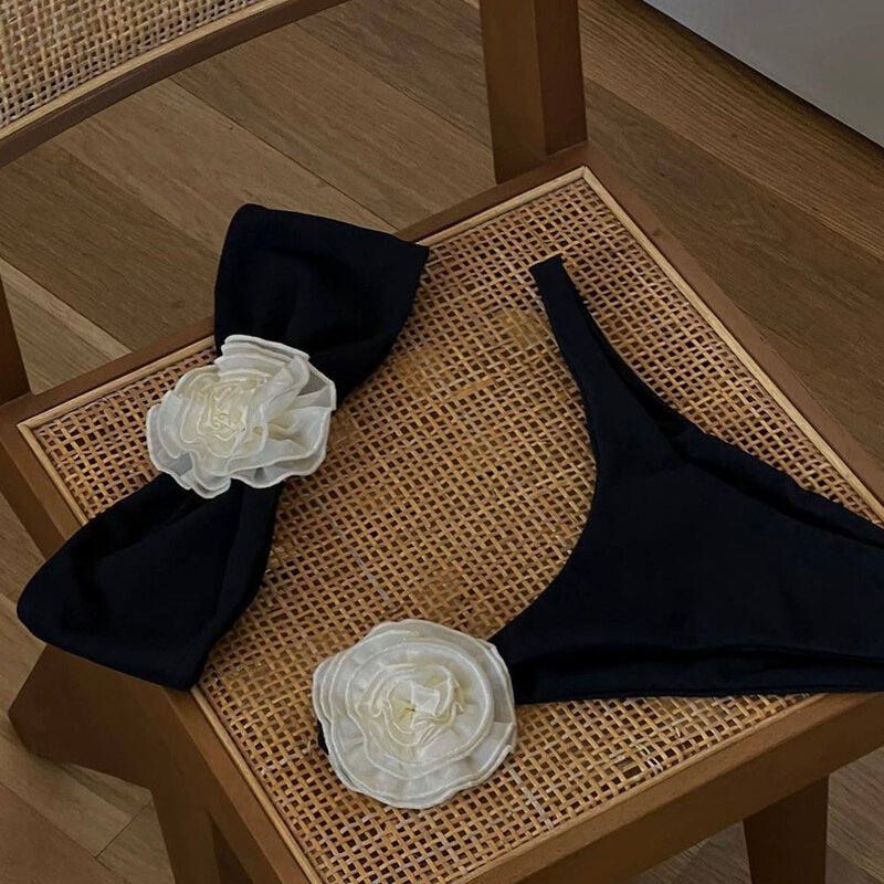 Bandeau Bikini bunga seksi Set Bikini pinggang tinggi pakaian renang wanita 2023 pakaian renang wanita Biquini mikro pakaian mandi pakaian renang pakaian pantai