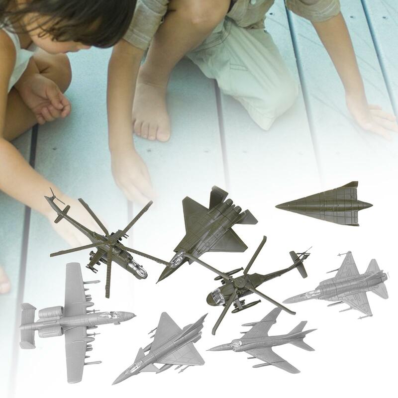 전투기 헬리콥터 모델 컬렉션 항공 수집품, 8x 4D DIY 장난감