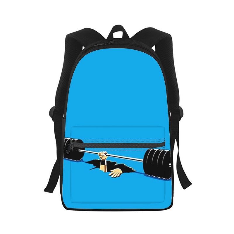 Bodybuilding Exercise Gym Fitness Backpack para homens e mulheres, Student School Bag, Laptop Bag, Shoulder Bag, Travel, Kids, Fashion Print
