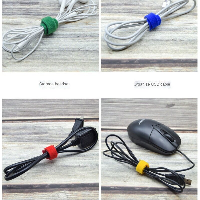 Hook and loop cable tie data cable storage charging cable strap winder computer cable fixing wire organizer finishing artifact