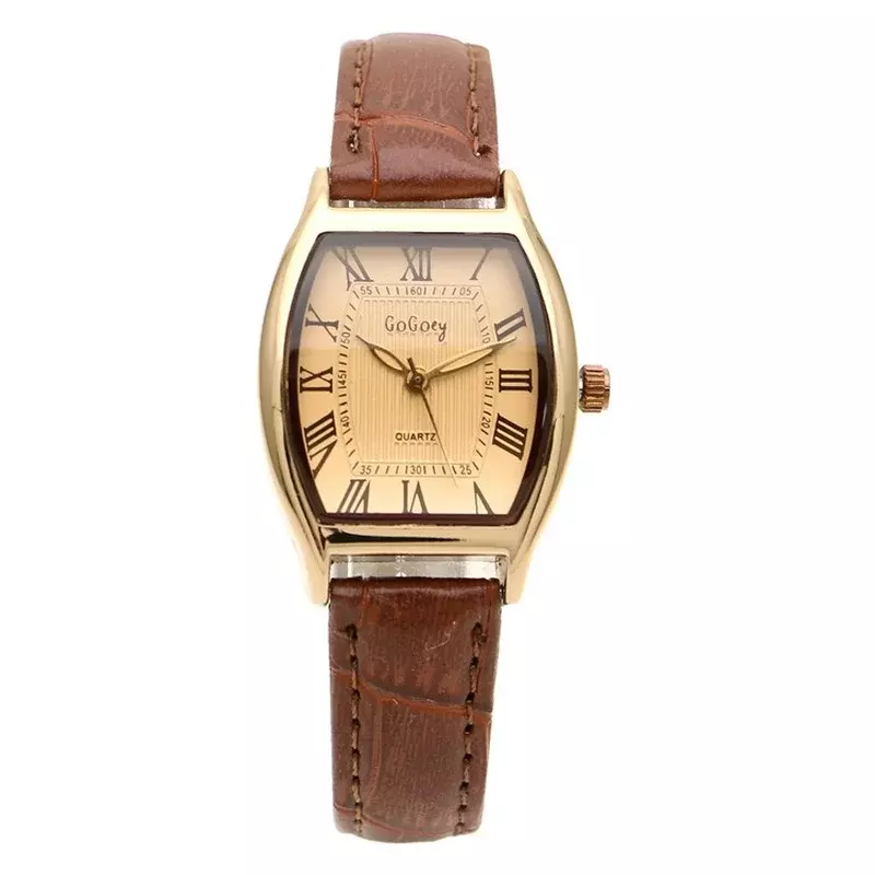 Reloj de pulsera de cuero para mujer, cronógrafo de estilo Retro, color marrón, resistente al agua hasta 30M, calidad pequeña, Envío Gratis