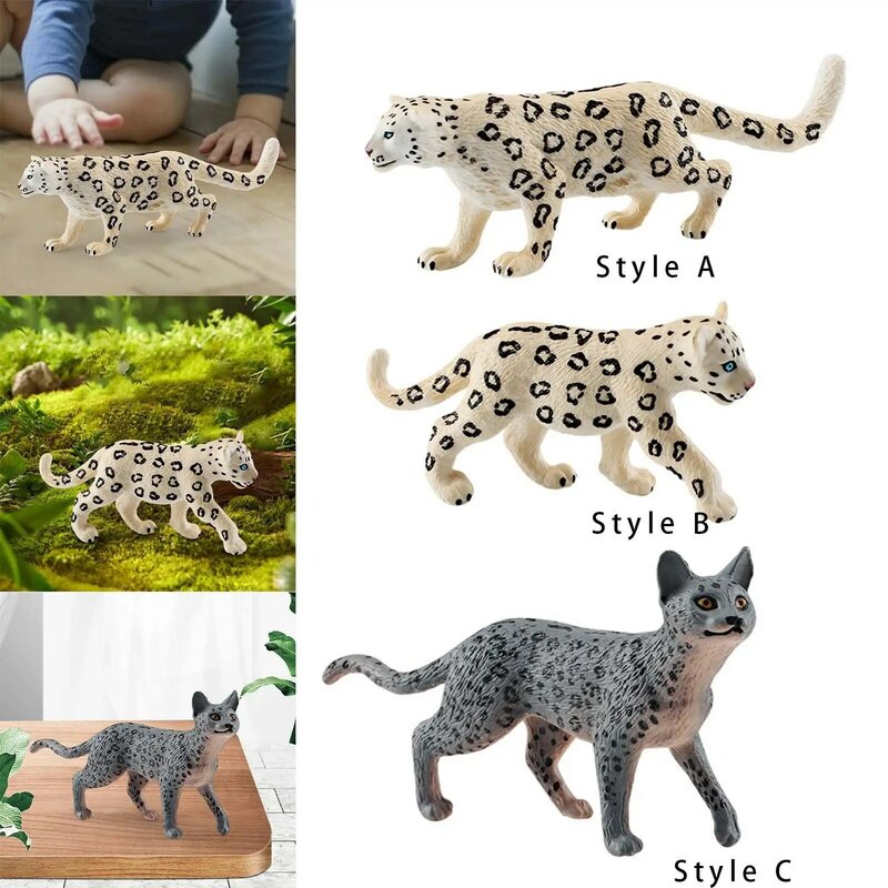 Leopard Figurine Simulation Wildlife Animal Statue for Christmas Present