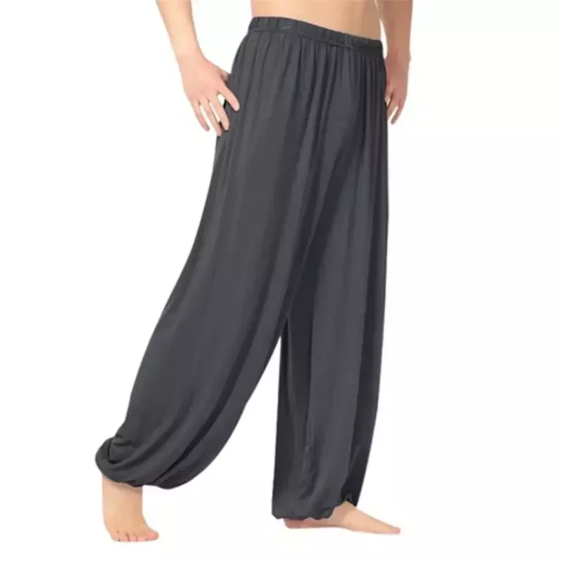Belly Solid Baggy Casual Color Loose Clothing Harem Yoga Trendy Dance Men\'s Sweatpants Slacks Pants Trousers