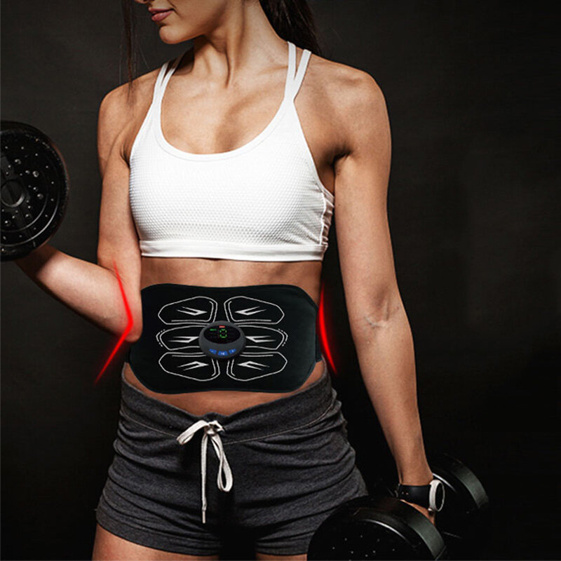Portable ABS Muscle Stimulator Toner Abdominal Trainer Belt Body Ab Slimming Machine Abdomen Home Fitness Workout Equipment