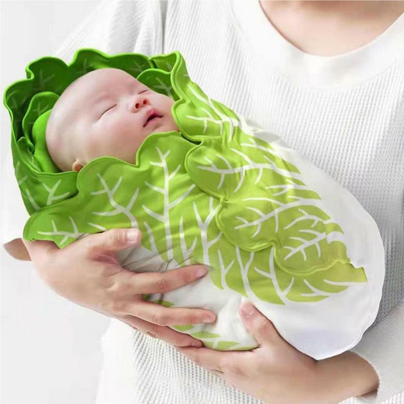 Swaddle Blanket Newborn Baby Swaddle Summer Gauze Portable Blanket Cabbage Swaddle Baby Sleeping Warm Quilt for Baby Girl Boy