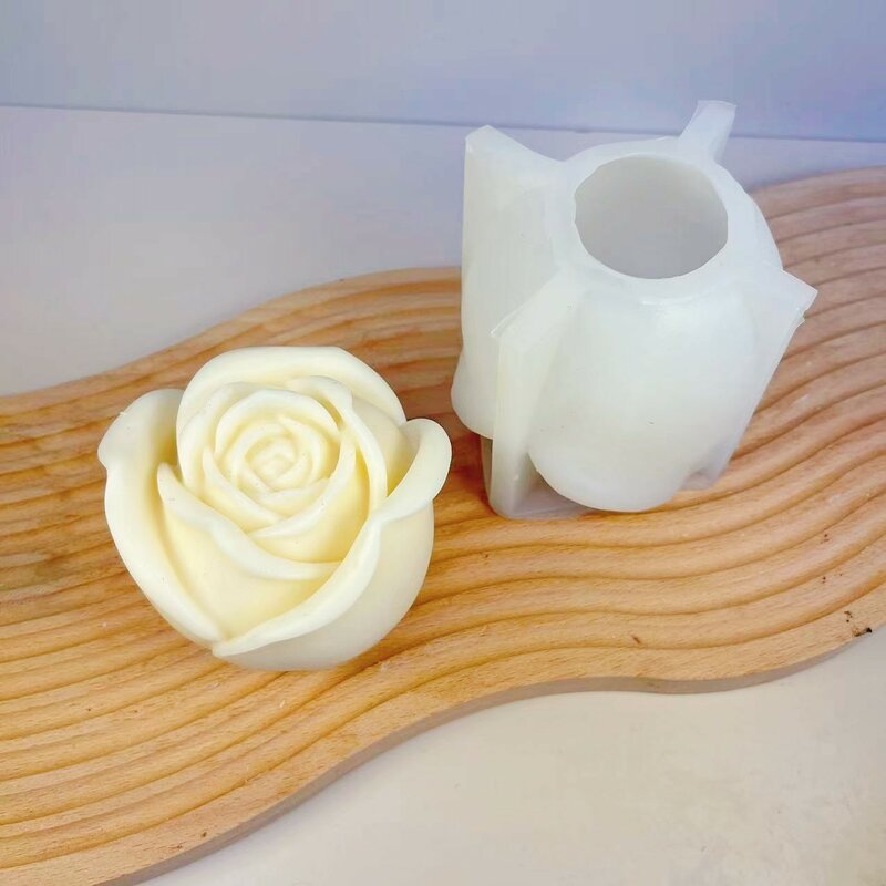 Cetakan Silikon Lilin Mawar Besar 3D Kue Mawar Hari Valentine Cetakan Silikon Cokelat Dekorasi Rumah Cetakan Plester Resin