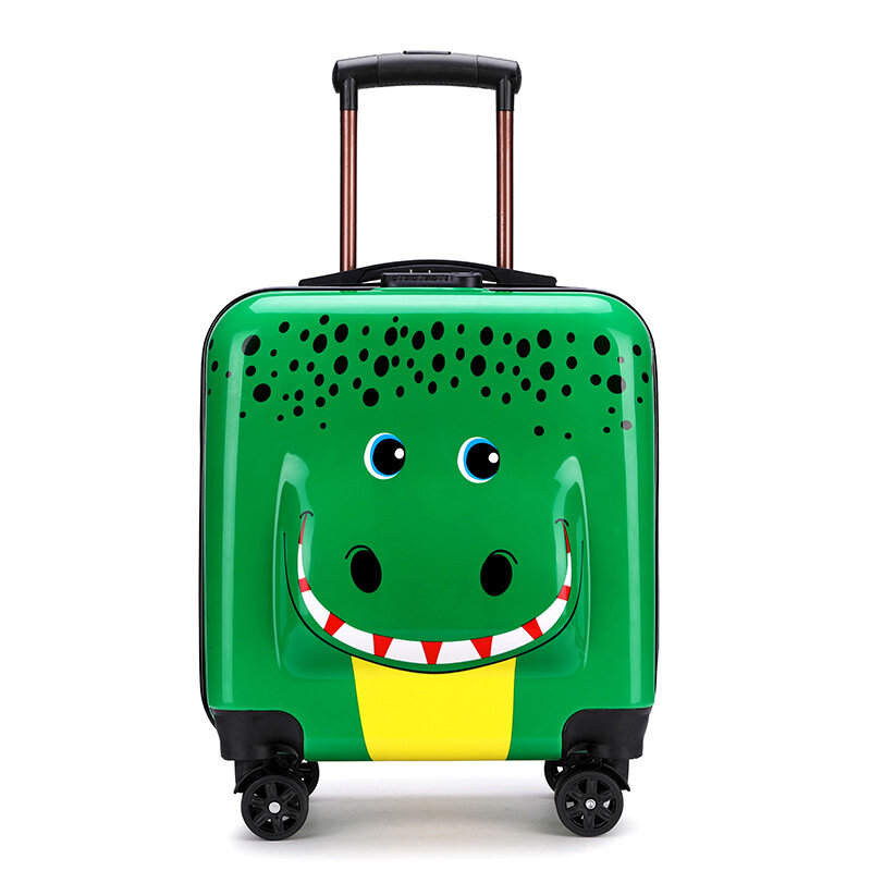 Caja de equipaje para niños con ruedas universales, caja de viaje con contraseña, dibujos animados