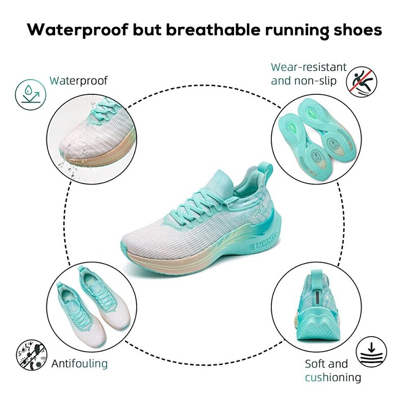 ONEMIX วิ่งแบบมืออาชีพรองเท้าผู้ชาย Breathable กีฬาการฝึกอบรมกีฬากลางแจ้งกันน้ำลื่นรองเท้าผ้าใบ