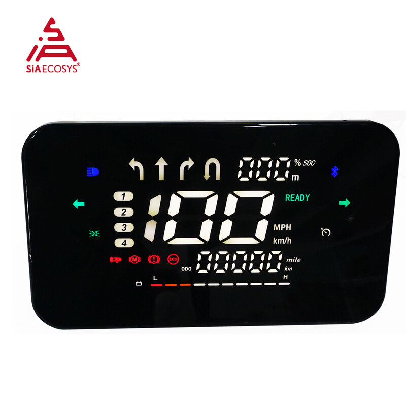 SIAECOSYS 전기 스쿠터용 블루투스 내비게이션 포함 LED 비조절 원라인 속도계, 30-50KPH, 신제품