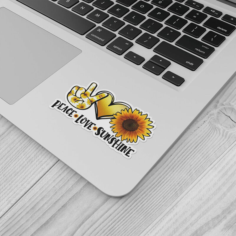 Peace Love Sunshine Sunflower Beautiful Girl Sticker Vinyl Car Bumper Decal-CAR WINDSHIELD SUNSHADES Accessories Stickers