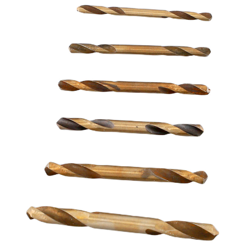 6 stücke hss doppel köpfige Twist-Schnecken bohrer Set doppel endige Bohrer für Metall Edelstahl Eisen Holz bohren Elektro werkzeug