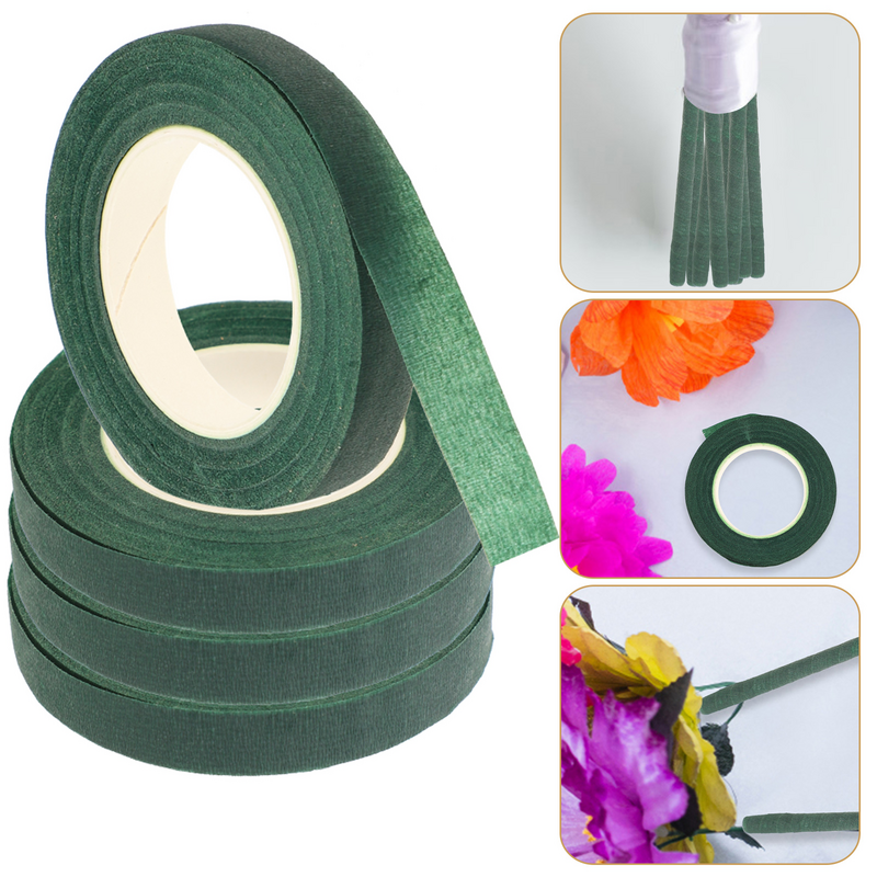 4 Pcs Floral Tape Florist Green Flower Wrapping DIY for Stem Wrapper Fixing Tool Arrangement
