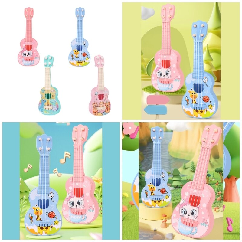 Mainan Ukulele Anak-anak Alat Musik Mini Kartun untuk Anak-anak Mainan Musik Bayi Latihan Peregangan Lengan Bayi DropShipping