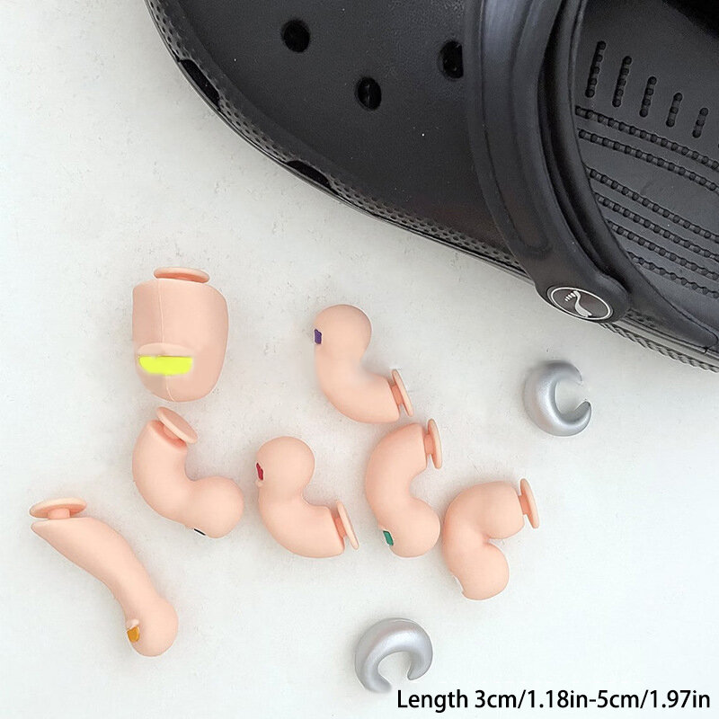 1Set 3D Shoe Charms Funny Toe For Croc DIY Shoes Accessories Manual Shoe Decoration For Kids Boys Girls Men Women Party Bir
