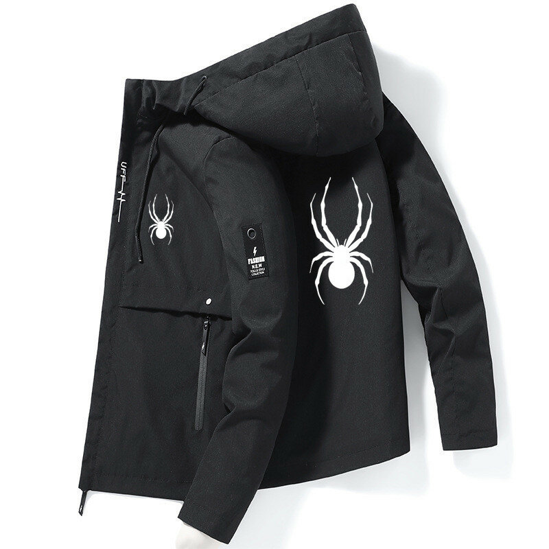 Осенне-зимняя легкая мужская куртка с капюшоном, водонепроницаемая и ветрозащитная уличная модная мужская спортивная куртка на молнии, Топ