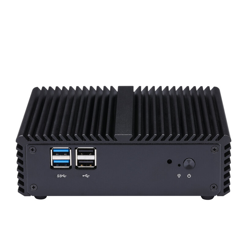 Qotom quad core Mini PC Pentium J3710 piccolo Computer 2HD Display VGA PC AES-NI Mini Computer industriale senza ventola Q170P