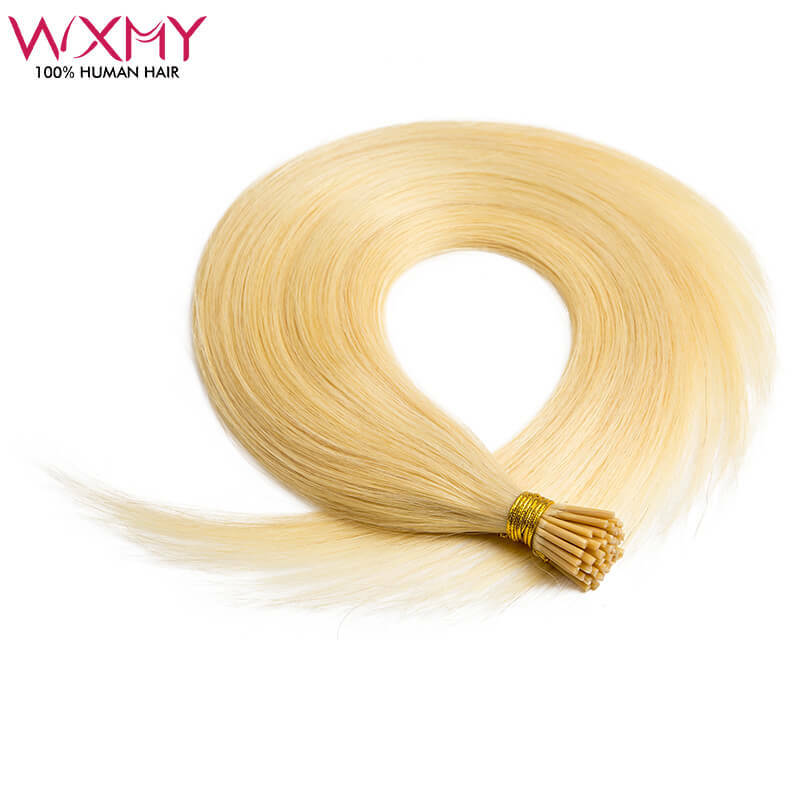 Прямые волнистые человеческие волосы для наращивания 0,8 г/1 г/прядь I накладные волосы человеческие волосы #613 блонд 100% реальные волосы Remy 12-24 дюйма