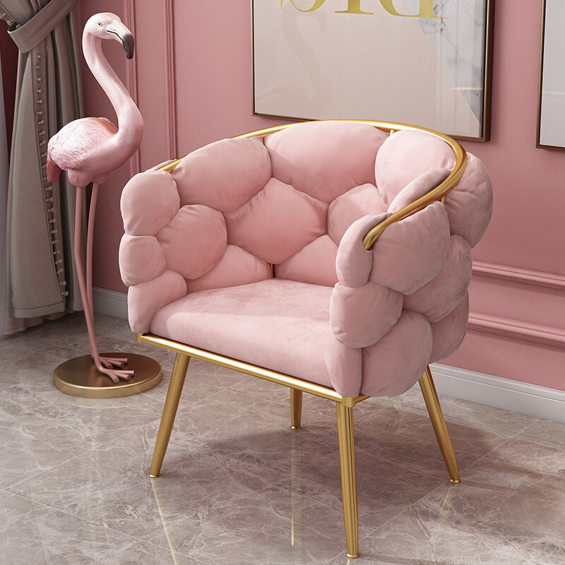 북유럽 거실 안락의자, 럭셔리 디자인 싱글 벨벳 편안한 카페 의자, 인스타그램 빵 메이크업 의자, 발코니 모던 가구