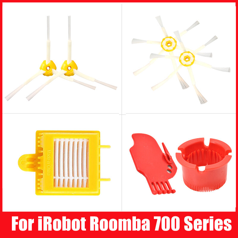 Para iRobot Roomba 700 Series Substituição Kit 760 770 772 774 775 776 780 782 785 786 790 Acessórios HEPA Filtro Escova Lateral