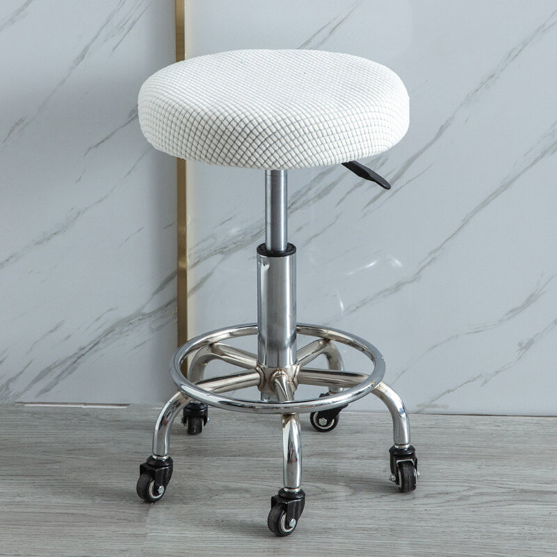Juste de chaise ronde épaissie élastique, housse de tabouret de bar extensible, coussin de tabouret doux lavable