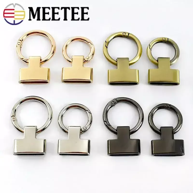 5/10/20Pcs Meetee 20/25mm Metal O Ring Buckles Bag Sides Clip Buckle for Keychain Handbag Belt Snap Clasp Hardware Accessories