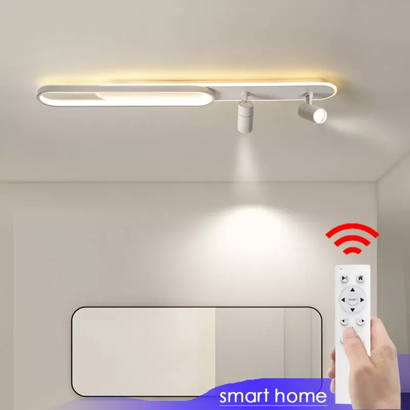 Современные новые светодиодные потолочные лампы с прожектором для гостиной, кухни, коридора, комнатные длинные полосатые акриловые люстры, светильники