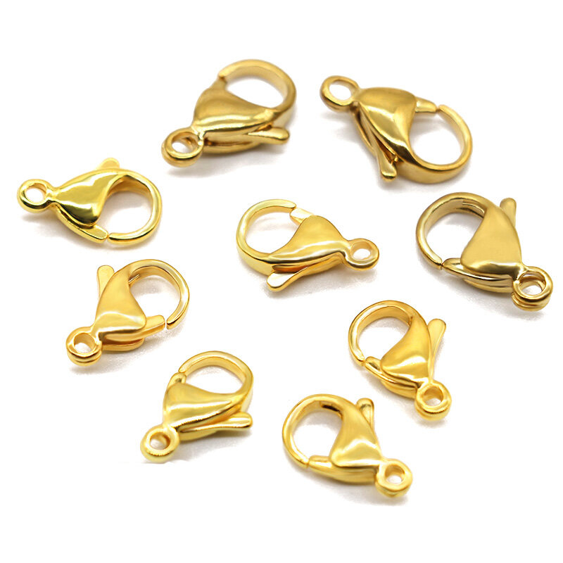 20/50PCS Stainless Steel Gold Plated Lobster Clasp Claw Clasps For Bracelet Necklace Chain DIY Jewelry Making Findings Supplies