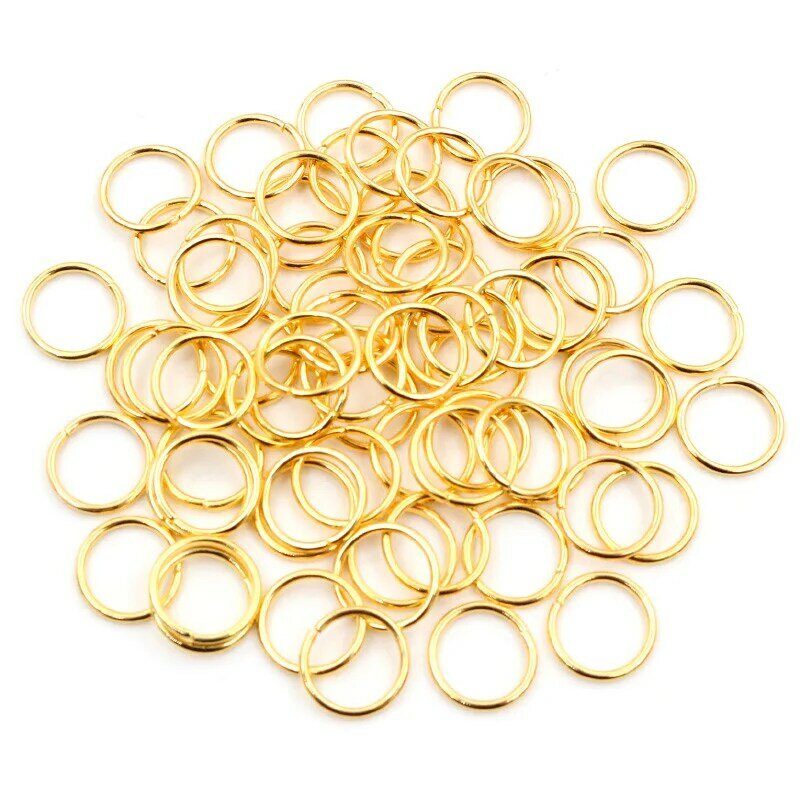 200 piezas de 1,0mm de espesor 6/7/8/10/12mm anillos de salto anillos divididos conectores para Diy joyería encontrar accesorios suministros