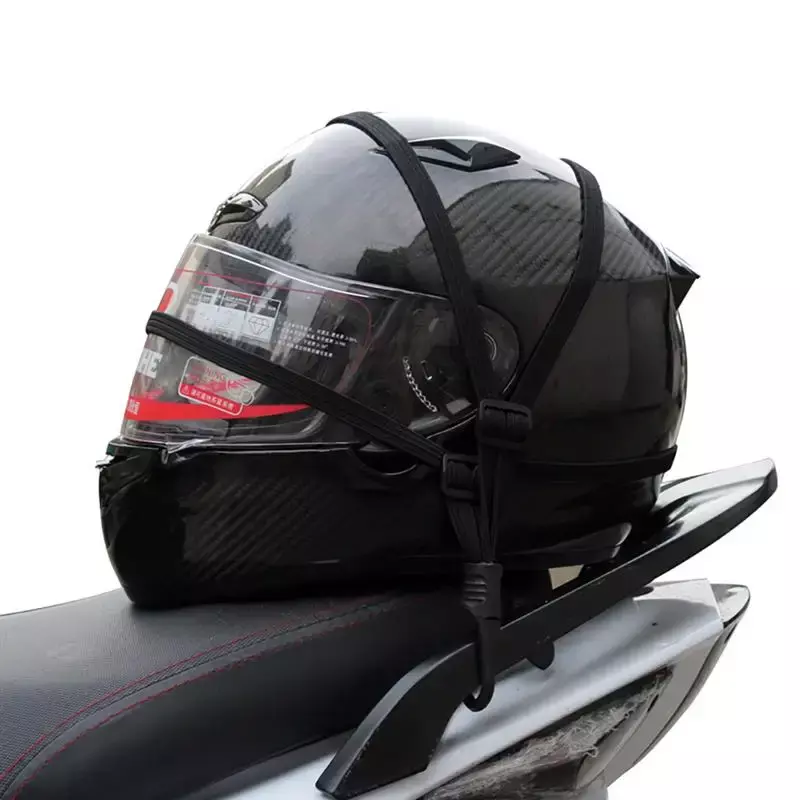 60Cm Motorfiets Bagage Riem Helm Fix Elastische Gesp Touw Hoge Sterkte Intrekbare Bescherming Motor