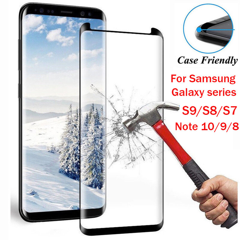 9H Gebogen Rand Explosieveilige Gehard Scherm Glas Protector Voor Samsung Galaxy S8 /S8 Plus /S9 /S9 Plus/ Note8/ Note9 /Note10