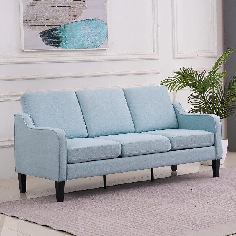 Маленький диван 71 дюйм, удобный 3-местный диван из синели с мягкой обивкой, Современные Напольные диваны среднего века для небольших помещений, спальни, квартиры