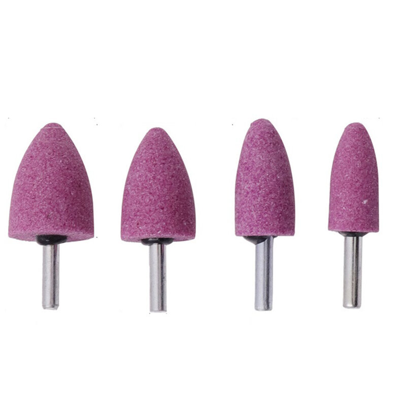 1pc 6mm Shank Red Corundum Conical Grinding Head For Polished Rust Removed Metal Abrasive Rotary Tools