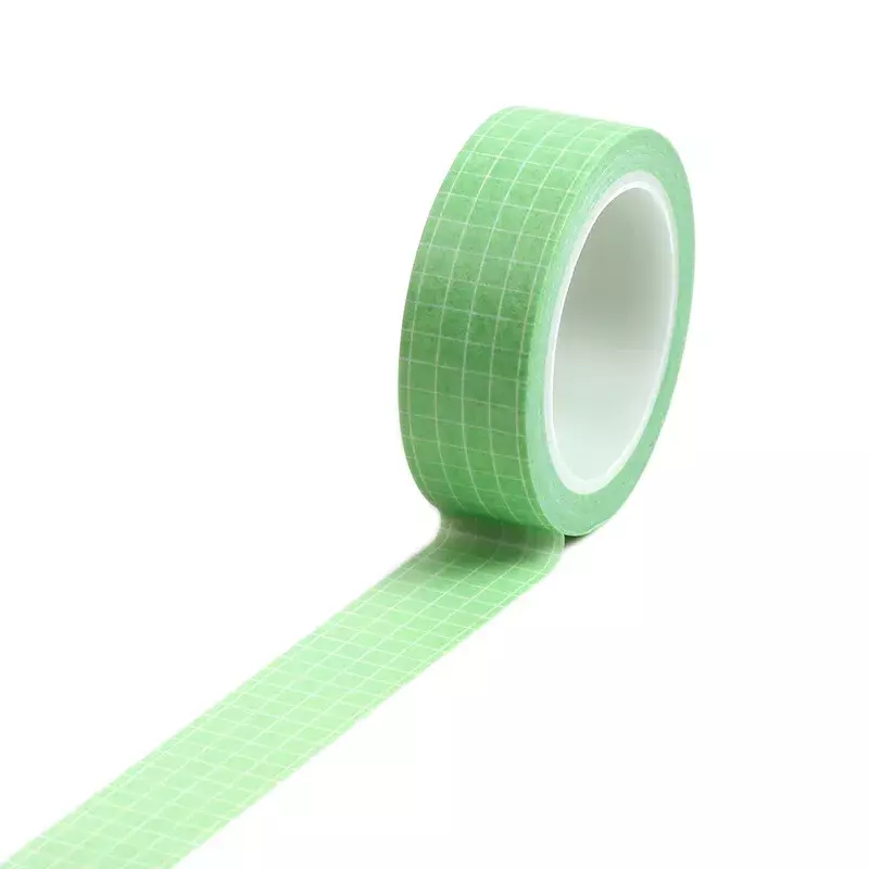 Cinta Washi de cuadrícula de Color sólido básico Simple, 15mm x 10m, DIY, Scrapbooking, cinta adhesiva decorativa, papelería
