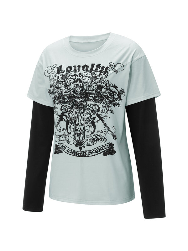 Women s Y2k Fairy Grunge Long Sleeve Oversized Shirts Fairycore Goth Baggy Shirts Retro Punk Loose Long Sleeve Tops
