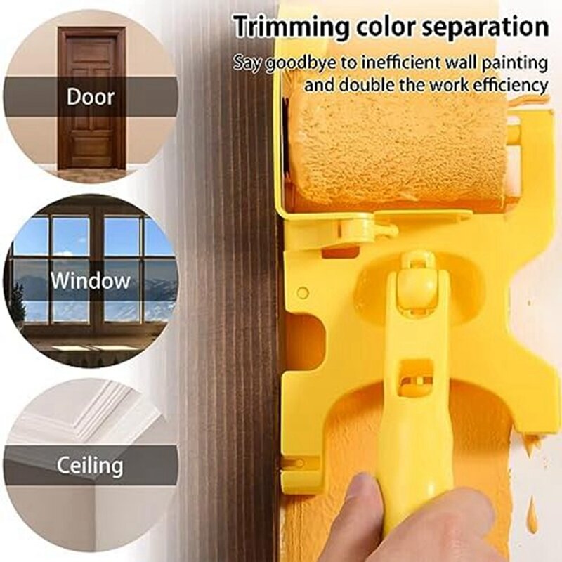 Paint Edge Roller Brush With Roller Brush Extension Pole For Home Room Wall Ceilingwindow Painting Cleaning Paint Roller Durable