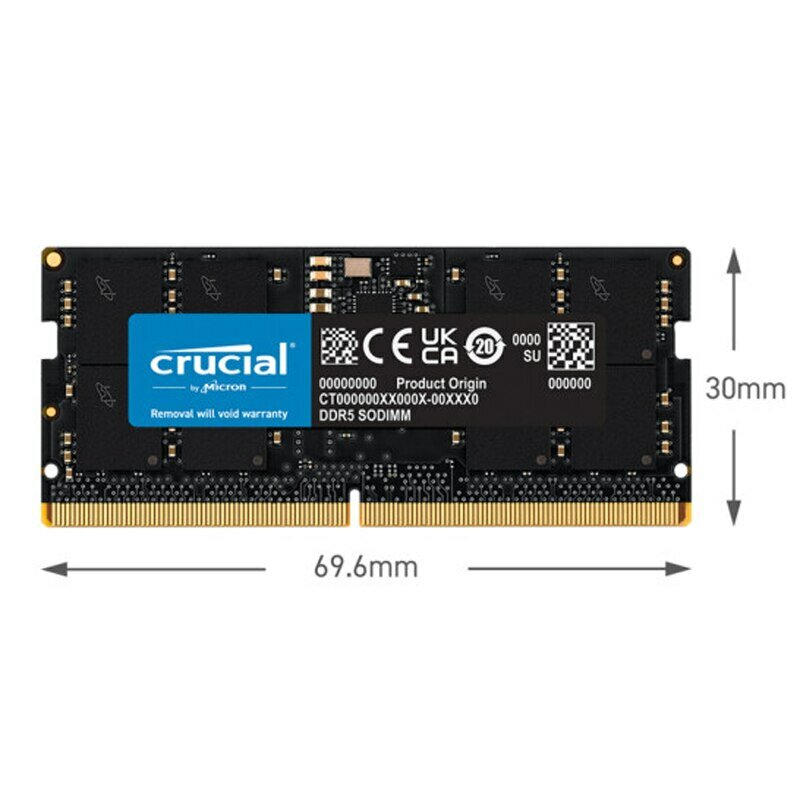 Memoria para ordenador portátil Crucial RAM 32GB 16GB DDR5 4800MHz 5600MHz 1,1 V