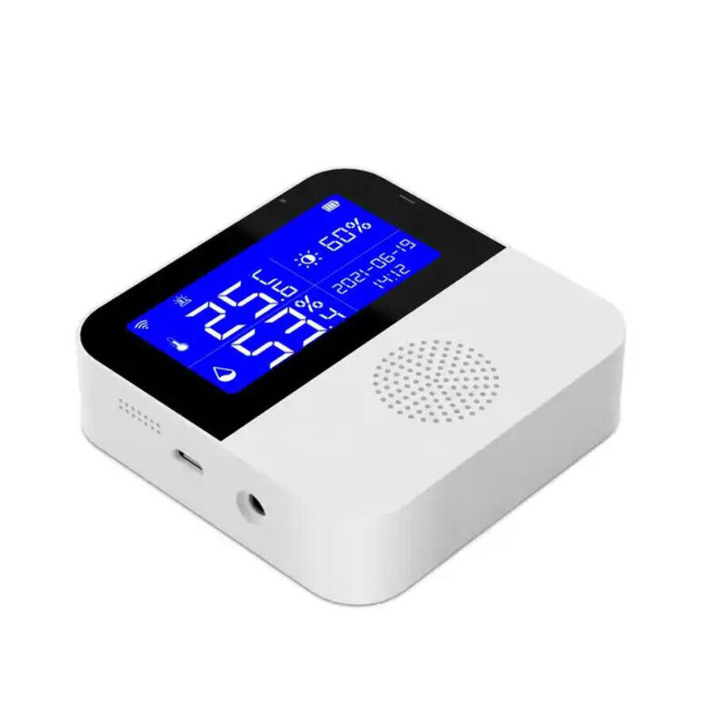 Tuya-sensor de temperatura USB con WiFi, sonda externa de 1M, alarma de monitoreo remoto, termómetro interior, Detector de higrómetro con pantalla LCD