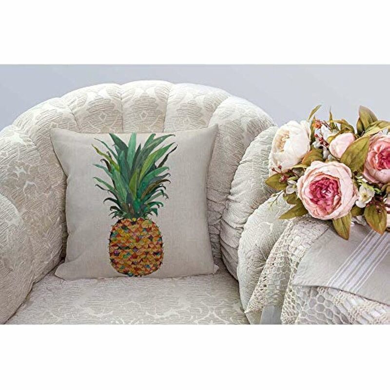 Fodera per cuscino quadrato in cotone e lino fodera per cuscino quadrato ananas fodera per cuscino morbida decorazioni per la casa