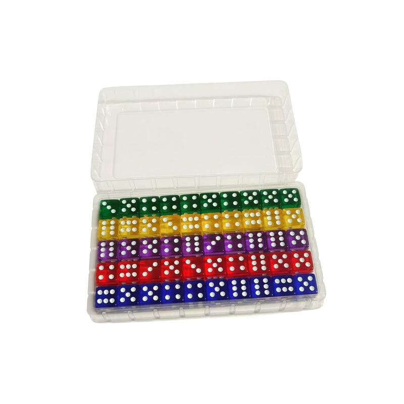 50 قطع ستة جوانب النردات مجموعة مع صندوق تخزين لعب الأدوار ألعاب ألعاب الحفلات القياسية لعبة النرد الجدول Borad ألعاب ل
