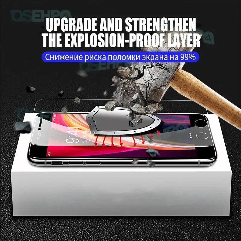 2Pcs 999D Protection Glass For Apple iPhone 7 8 6 6S Plus Tempered Screen Protector iPhone 5 5S 5C SE 2016 2020 Protective Film