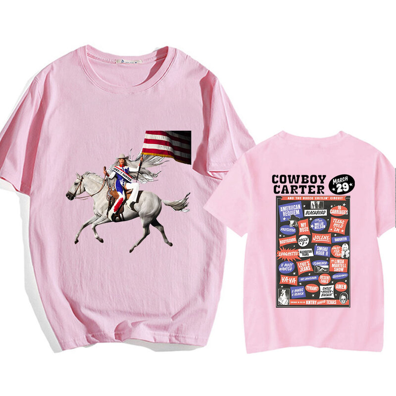 Cowboy Carter Beyoncée t-shirt graficzny nadruk koszulka bawełniana z krótkim rękawem letnia odzież damska/męska Streetwear Girls