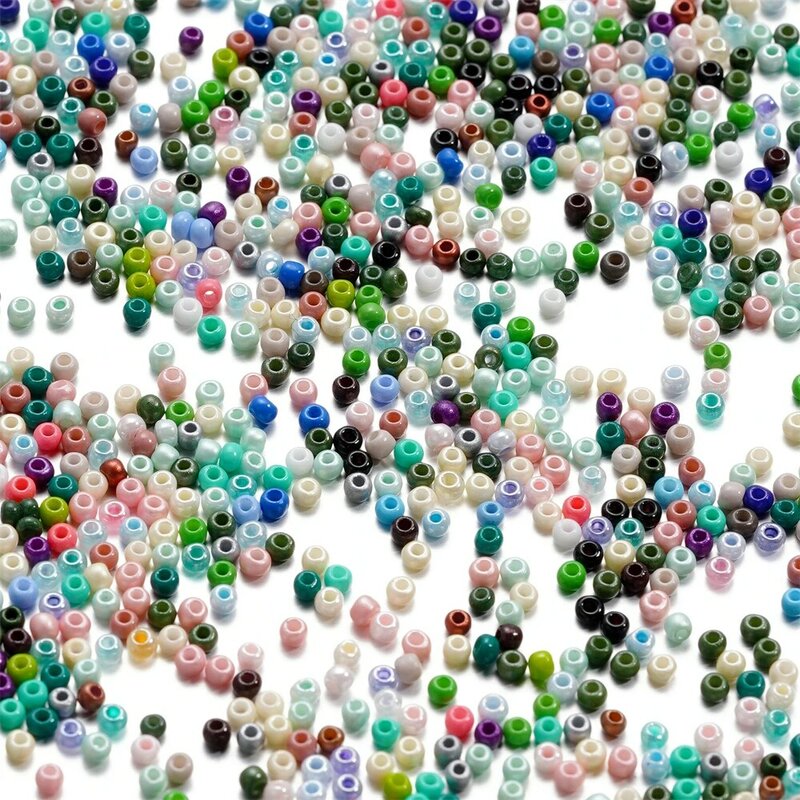 Checa Glass Seed Beads para DIY Fazer Jóias, cor mista, espaçador solto, brincos, pulseira, colar, acessórios, 2mm, 10g por lote