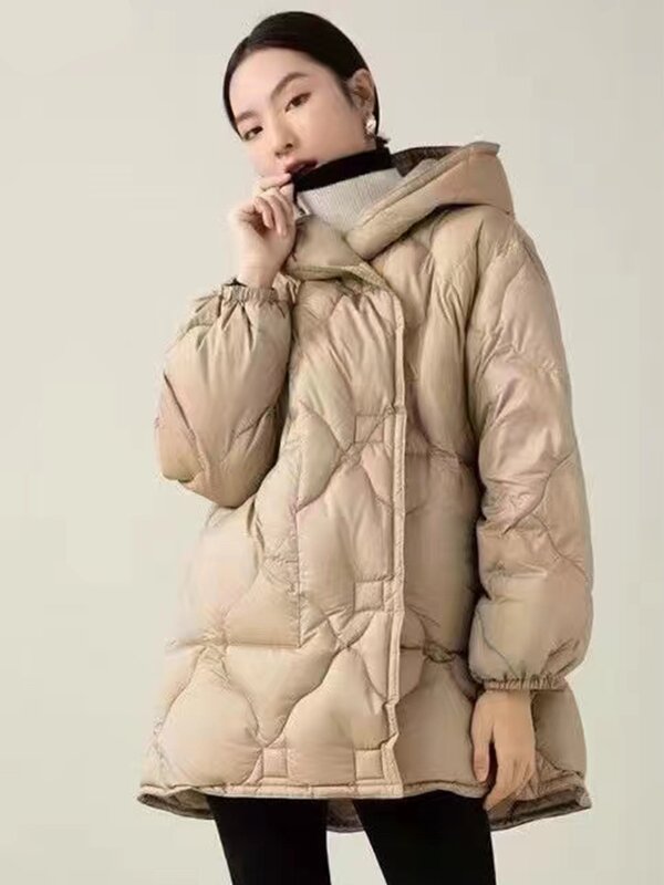 Winter 90% weiße Ente Daunen mantel Frauen Mode Parkas Frauen elegante neue feste Puffer Jacke weibliche Outwear