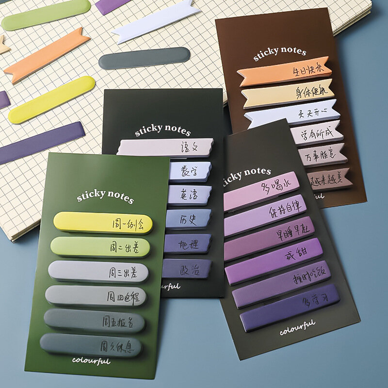 Morandi Color Sticky Index Tabs, Sticky Notes, Page Marking gravável, Classificar arquivo, Strip, 120 pcs