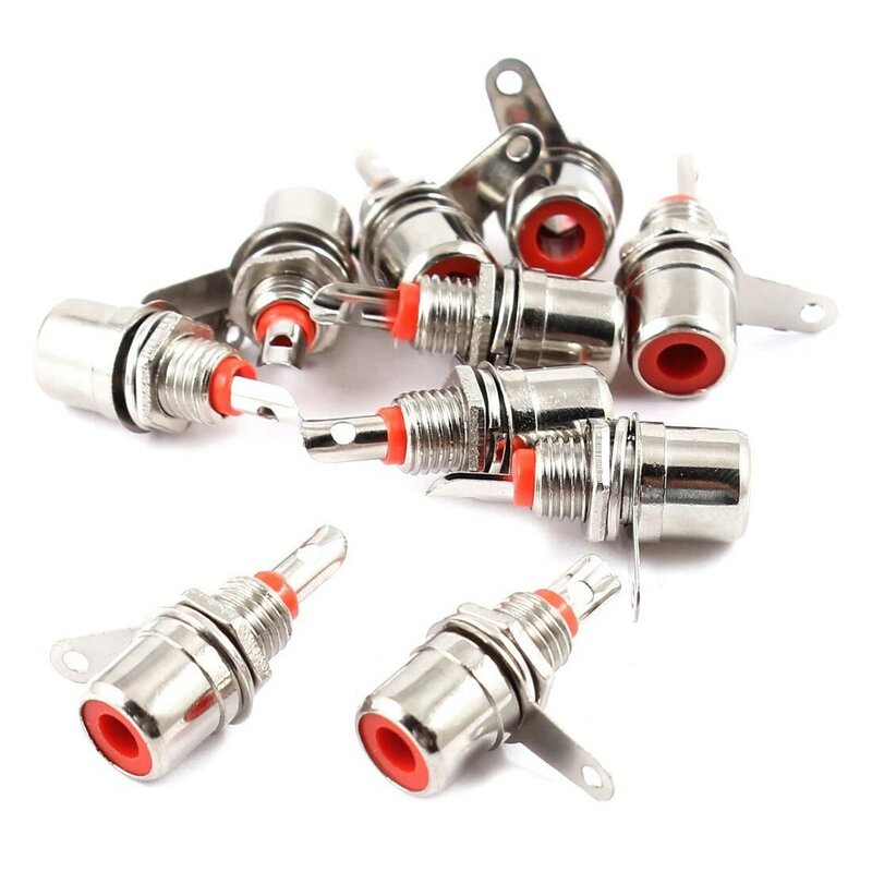 RCA Phono Chassis Panel Mount RCA Female Connector Socket 10 Pcs