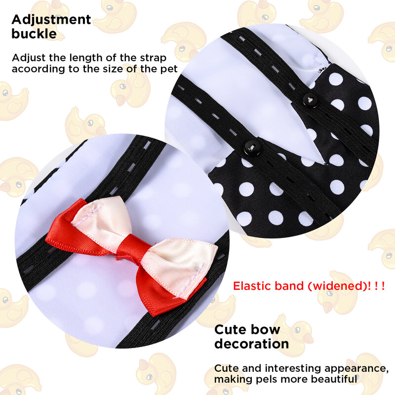 2pcs Washable Duck Diaper Chicken Goose Physiological Pants Nappy Bowknot Design With Elastic Band Pet underpants Product